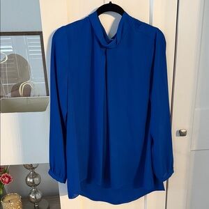 Vince Camuto | blue cowl neck long sleeve blouse